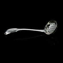 Load image into Gallery viewer, Antique Solid Silver Georgian Sugar Sifter Spoon with Crest - William Chawner 1822
