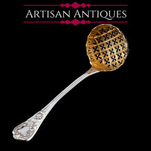Load image into Gallery viewer, Antique Solid Silver Sugar Sifter Spoon - Francis Higgins 1856
