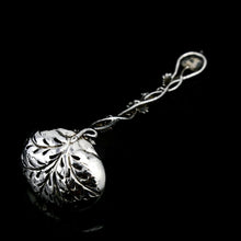Load image into Gallery viewer, Antique Victorian Solid Sterling Silver Sugar Sifter Spoon with Grape Vine Design - Taylor &amp; Perry 1853
