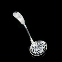 Load image into Gallery viewer, Antique Victorian Solid Sterling Silver Sugar Sifter Spoon - A B Savory &amp; Sons (William Smily) 1856
