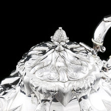 Load image into Gallery viewer, Antique Solid Silver Victorian Tea Set with Beautiful Chased Decoration - Roberts &amp; Slater 1849
