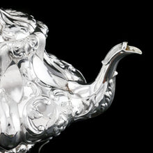 Load image into Gallery viewer, Antique Solid Silver Victorian Tea Set with Beautiful Chased Decoration - Roberts &amp; Slater 1849
