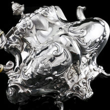 Load image into Gallery viewer, Antique Solid Silver Victorian Tea Set with Beautiful Chased Decoration - Roberts &amp; Slater 1849
