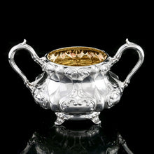 Load image into Gallery viewer, Antique Solid Silver Victorian Tea Set with Beautiful Chased Decoration - Roberts &amp; Slater 1849
