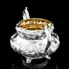 Load image into Gallery viewer, Antique Solid Silver Victorian Tea Set with Beautiful Chased Decoration - Roberts &amp; Slater 1849
