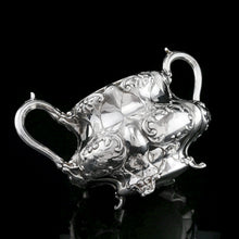 Load image into Gallery viewer, Antique Solid Silver Victorian Tea Set with Beautiful Chased Decoration - Roberts &amp; Slater 1849
