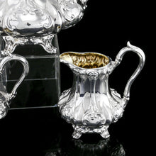 Load image into Gallery viewer, Antique Solid Silver Victorian Tea Set with Beautiful Chased Decoration - Roberts &amp; Slater 1849
