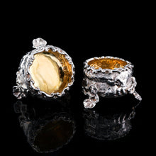 Load image into Gallery viewer, Antique Solid Silver Victorian Salt Cellars in Teniers Style - Daniel &amp; Charles Houle 1878
