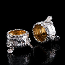 Load image into Gallery viewer, Antique Solid Silver Victorian Salt Cellars in Teniers Style - Daniel &amp; Charles Houle 1878
