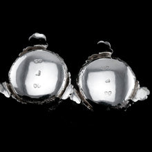 Load image into Gallery viewer, Antique Solid Silver Victorian Salt Cellars in Teniers Style - Daniel &amp; Charles Houle 1878

