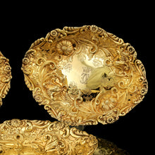 Load image into Gallery viewer, Majestic Antique Solid Silver Gilt Large Dishes / Bowls , Set of 3 - John Aldwinckle &amp; Thomas Slater 1892
