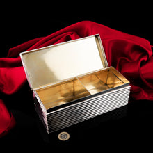 Load image into Gallery viewer, A Very Rare Victorian Solid Silver Large Box with Reeded Lines - L. Spiers 1891
