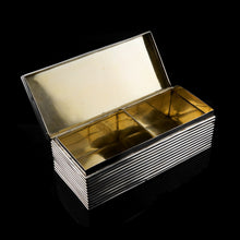 Load image into Gallery viewer, A Very Rare Victorian Solid Silver Large Box with Reeded Lines - L. Spiers 1891
