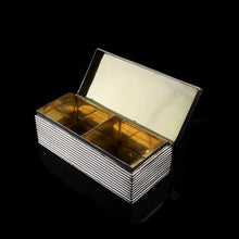 Load image into Gallery viewer, A Very Rare Victorian Solid Silver Large Box with Reeded Lines - L. Spiers 1891
