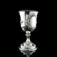 Load image into Gallery viewer, A Very Large Victorian Solid Silver Goblet/Cup, Gothic Decorations - Henry Holland 1868
