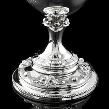 Load image into Gallery viewer, A Very Large Victorian Solid Silver Goblet/Cup, Gothic Decorations - Henry Holland 1868

