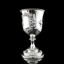 Load image into Gallery viewer, A Very Large Victorian Solid Silver Goblet/Cup, Gothic Decorations - Henry Holland 1868
