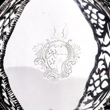 Load image into Gallery viewer, Rare &amp; Large Antique Solid Silver Wine Coaster/Bottle Holder with Silver Base - Robert Garrard c.1840
