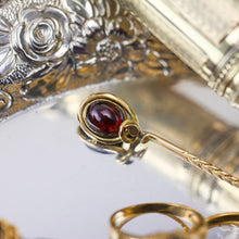 Load image into Gallery viewer, Antique Victorian Horseshoe Shaped Tie Pin with Central Garnet
