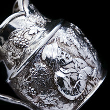 Load image into Gallery viewer, Antique Victorian Solid Silver Milk Jug/Pitcher with Figural Tavern Scene - Thomas Smily 1876 - Artisan Antiques
