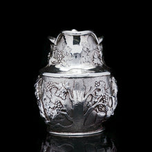 Load image into Gallery viewer, Antique Victorian Solid Silver Milk Jug/Pitcher with Figural Tavern Scene - Thomas Smily 1876 - Artisan Antiques

