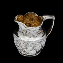Load image into Gallery viewer, Antique Victorian Solid Silver Milk Jug/Pitcher with Figural Tavern Scene - Thomas Smily 1876 - Artisan Antiques

