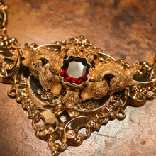 Load image into Gallery viewer, Antique Victorian 18K Gold Garnet Necklace in Baroque Revival Style - c.1840
