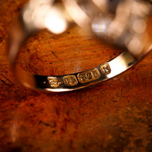 Load image into Gallery viewer, Stylish Antique Victorian 15K Sapphire and Diamond Navette Ring - 1893
