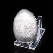 Load image into Gallery viewer, Solid Silver Russian Easter Egg with Gilt Interior- P. Barabanon 19th Century - Artisan Antiques
