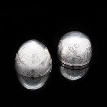 Load image into Gallery viewer, Solid Silver Russian Easter Egg with Gilt Interior- P. Barabanon 19th Century - Artisan Antiques

