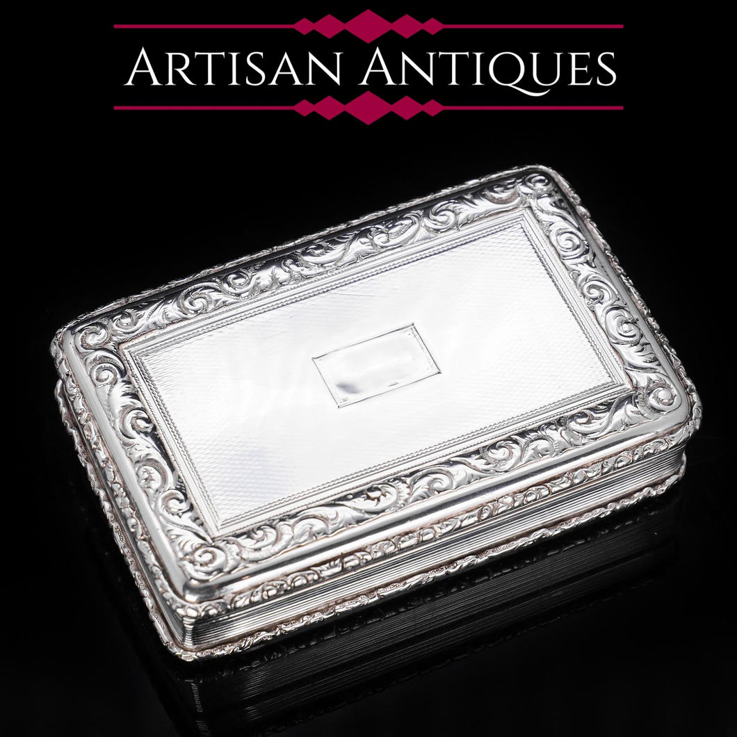 Large Georgian Solid Silver Table Snuff Box - Thomas Edwards 1836 - Artisan Antiques