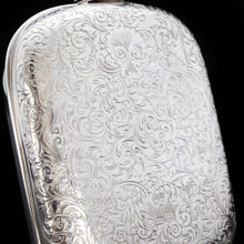 Load image into Gallery viewer, A Spectacular Solid Silver Hip Flask With Ornate Engraved Design - Edward Smith 1845 - Artisan Antiques
