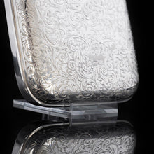 Load image into Gallery viewer, A Spectacular Solid Silver Hip Flask With Ornate Engraved Design - Edward Smith 1845 - Artisan Antiques
