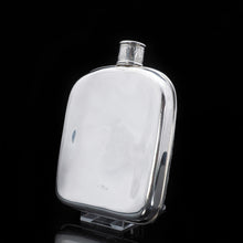 Load image into Gallery viewer, A Spectacular Solid Silver Hip Flask With Ornate Engraved Design - Edward Smith 1845 - Artisan Antiques
