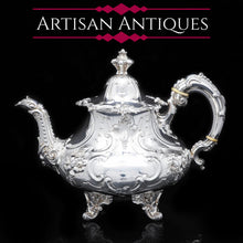 Load image into Gallery viewer, Magnificent Victorian Solid Silver Teapot - Louis XV Style - Edward &amp; John Barnard 1854 - Artisan Antiques

