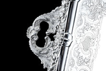 Load image into Gallery viewer, Magnificent Antique Solid Silver Georgian Tray / Salver (70cm) with Chased Border - William Marshall, 1828
