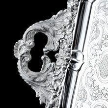 Load image into Gallery viewer, Magnificent Antique Solid Silver Georgian Tray / Salver (70cm) with Chased Border - William Marshall, 1828
