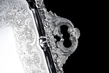 Load image into Gallery viewer, Magnificent Antique Solid Silver Georgian Tray / Salver (70cm) with Chased Border - William Marshall, 1828
