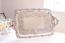 Load image into Gallery viewer, Magnificent Antique Solid Silver Georgian Tray / Salver (70cm) with Chased Border - William Marshall, 1828
