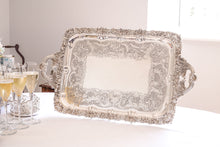 Load image into Gallery viewer, Magnificent Antique Solid Silver Georgian Tray / Salver (70cm) with Chased Border - William Marshall, 1828
