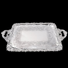 Load image into Gallery viewer, Magnificent Antique Solid Silver Georgian Tray / Salver (70cm) with Chased Border - William Marshall, 1828
