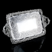 Load image into Gallery viewer, Magnificent Antique Solid Silver Georgian Tray / Salver (70cm) with Chased Border - William Marshall, 1828
