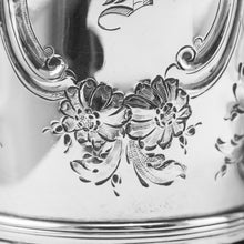 Load image into Gallery viewer, Antique Georgian Solid Silver Pair of Beakers/Cups with Floral Chasing - John Robins 1796
