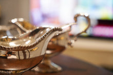 Load image into Gallery viewer, A Pair of Georgian Solid Silver Pedestal Sauce Boats - William Collins 1774 - Artisan Antiques
