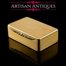 Load image into Gallery viewer, Antique Georgian Solid Silver Gilt Snuff Box, Engine Turned - Thomas Edwards 1829
