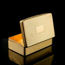 Load image into Gallery viewer, Antique Georgian Solid Silver Gilt Snuff Box, Engine Turned - Thomas Edwards 1829
