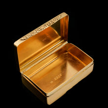 Load image into Gallery viewer, Antique Georgian Solid Silver Gilt Snuff Box, Engine Turned - Thomas Edwards 1829
