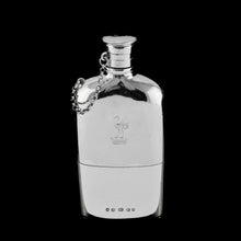 Load image into Gallery viewer, A Rare Victorian Solid Silver Hip Flask with Cup &amp; Chain - Alfred Taylor 1862
