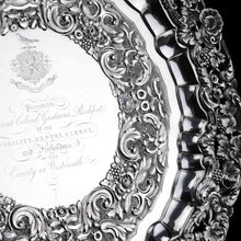 Load image into Gallery viewer, A Magnificent Georgian Sterling Silver Tray/Salver with Military Lieutenant Interest - James Fray 1833 - Artisan Antiques
