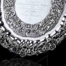 Load image into Gallery viewer, A Magnificent Georgian Sterling Silver Tray/Salver with Military Lieutenant Interest - James Fray 1833 - Artisan Antiques
